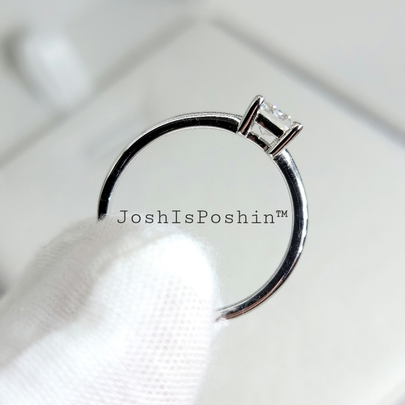 0.60CT. Princess cut Moissanite 4 prong ring in 18K gold over sterling silver - Picture 8 of 14